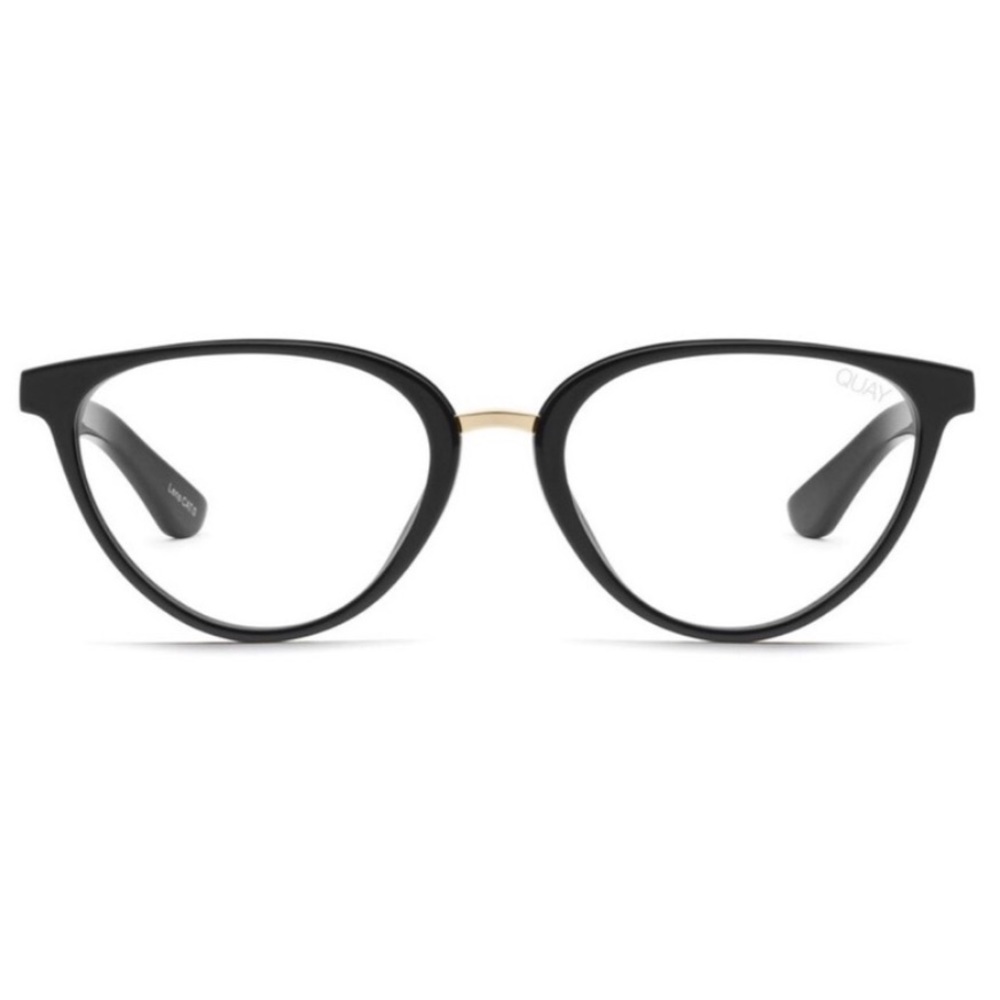 QUAY Rumours Blue Light Glasses Black Gold Frame Bluelight Blocking Lens NWT - Picture 5 of 5